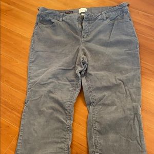Gray corduroy straight leg pants-needs repair